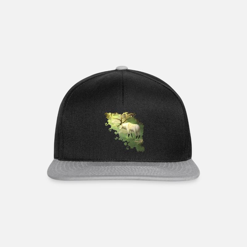 Cerf - Symbole de la forêt - Casquette snapback - noir/gris