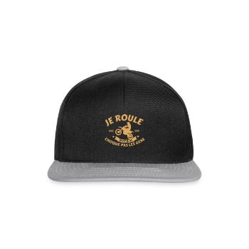 Je roule le moto, biker,Vélo - Casquette snapback - noir/gris - Devant