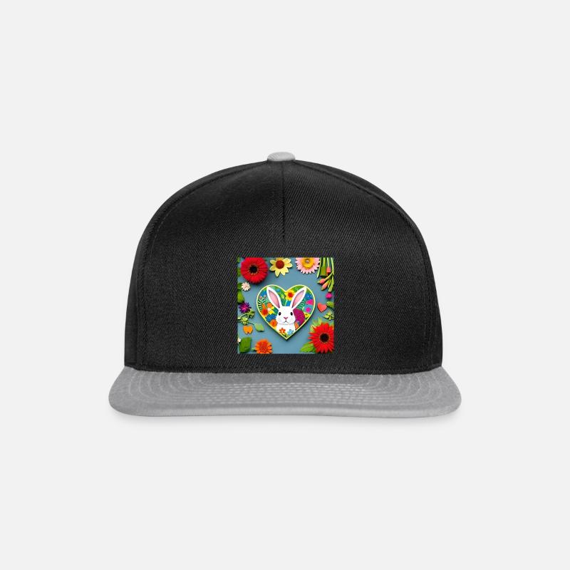 Cute Easter and Flowers - Snapback Cap - black/grey