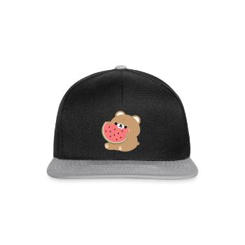 Brown Bear Watermelon - Snapback Cap - black/grey - Front