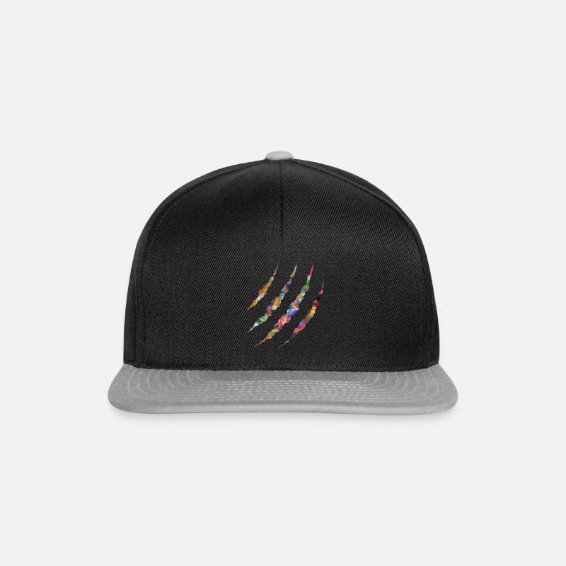 Monster, Kratzer design - Snapback Cap - Schwarz/Grau