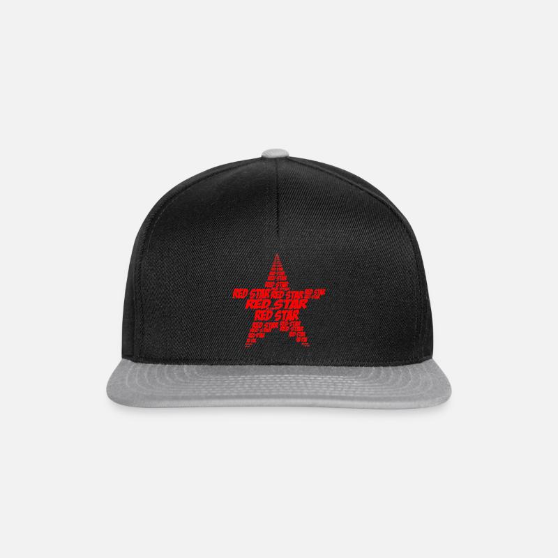 red star - Casquette snapback - noir/gris