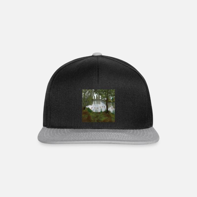 Bassin d’aquarelle numérique - Casquette snapback - noir/gris