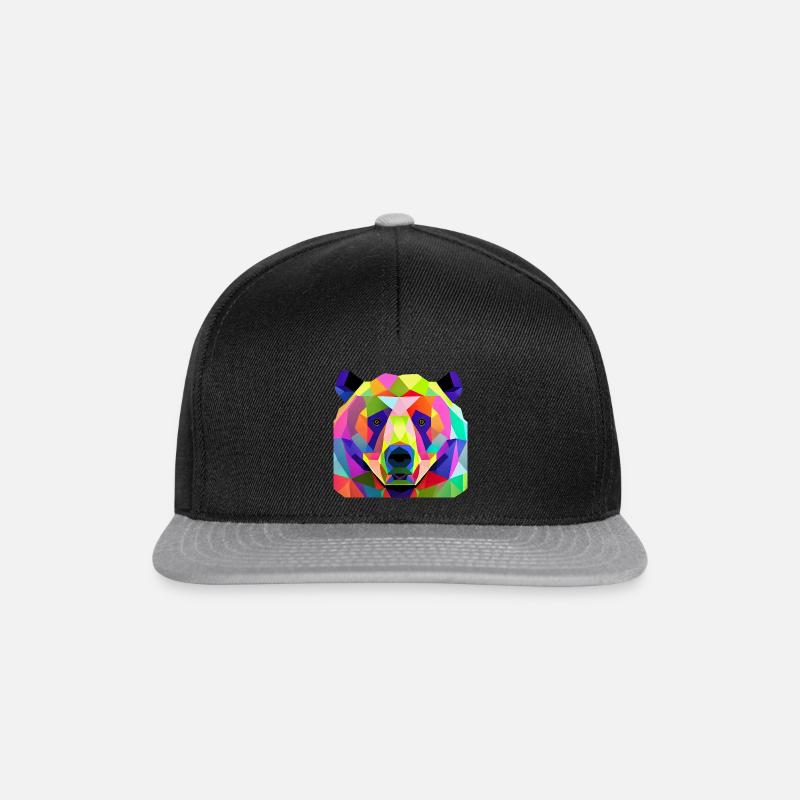 Hallucinatory Bear in Polygonal Colors - Snapback Cap - black/grey