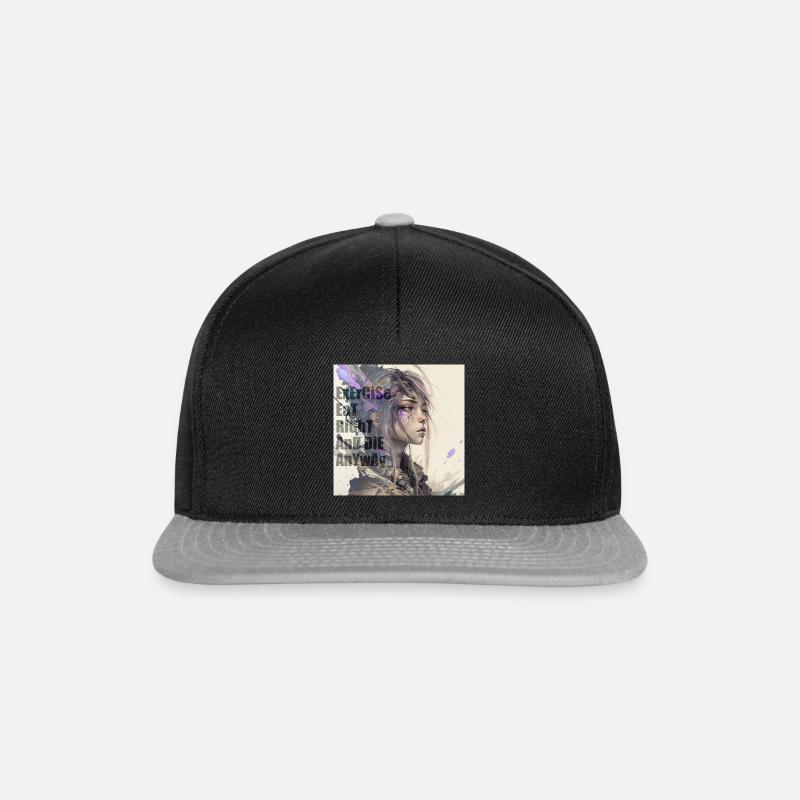 Exercise eat right and die anyway - Snapback Cap - black/grey
