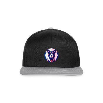 Dog - Polygon Art - Snapback Cap - Schwarz/Grau - Vorne