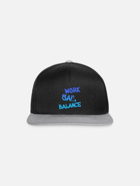 Sailing Segeln Sail - Snapback Cap - Schwarz/Grau