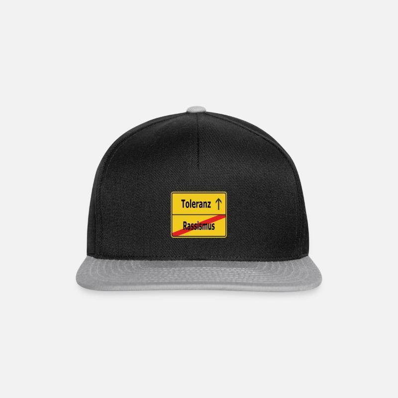 Rassismus? Toleranz! - Snapback Cap - Schwarz/Grau