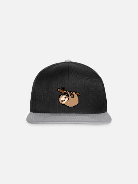 Niedliches Pixel Faultier - Snapback Cap - Schwarz/Grau