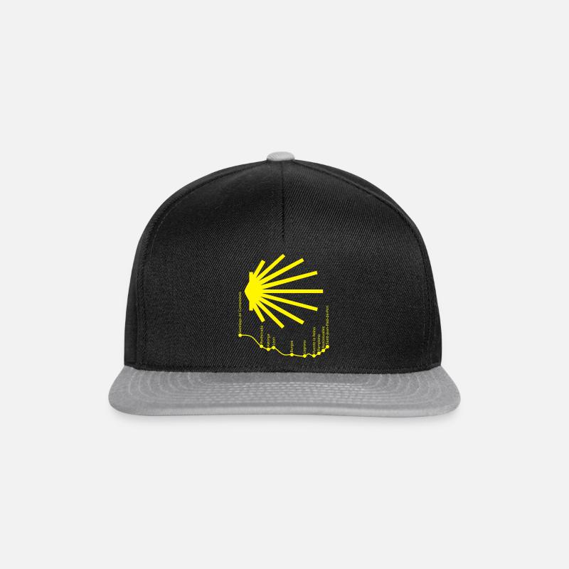 Chemin de Santiago 034 Jaune - Casquette snapback - noir/gris