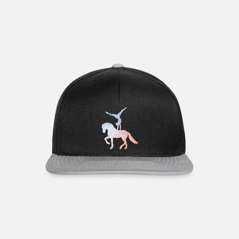 Voltigieren - Voltigierer - Volti - Pferde - Snapback Cap - Schwarz/Grau