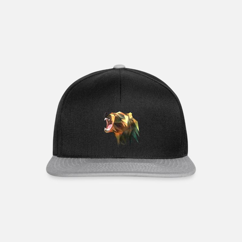Ours origami - Casquette snapback - noir/gris