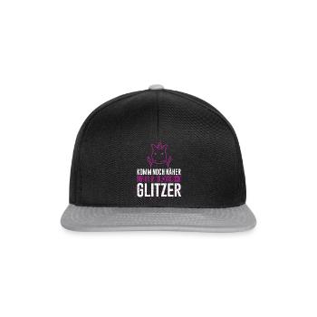Einhorn - Es klatscht Glitzer - Snapback Cap - Schwarz/Grau - Vorne