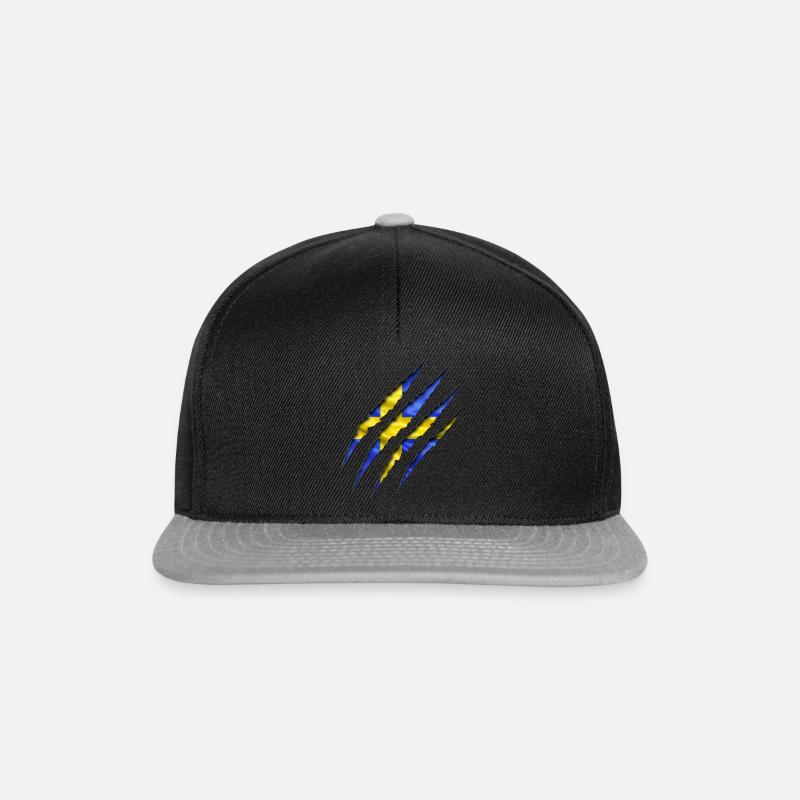 Sweden scratch - Snapback Cap - black/grey
