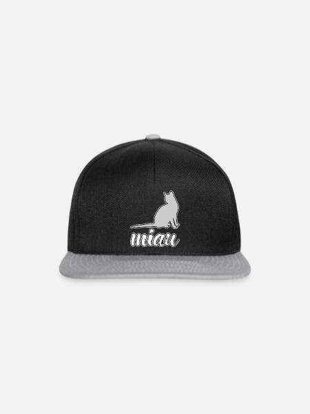 Katze miau - Snapback Cap - Schwarz/Grau