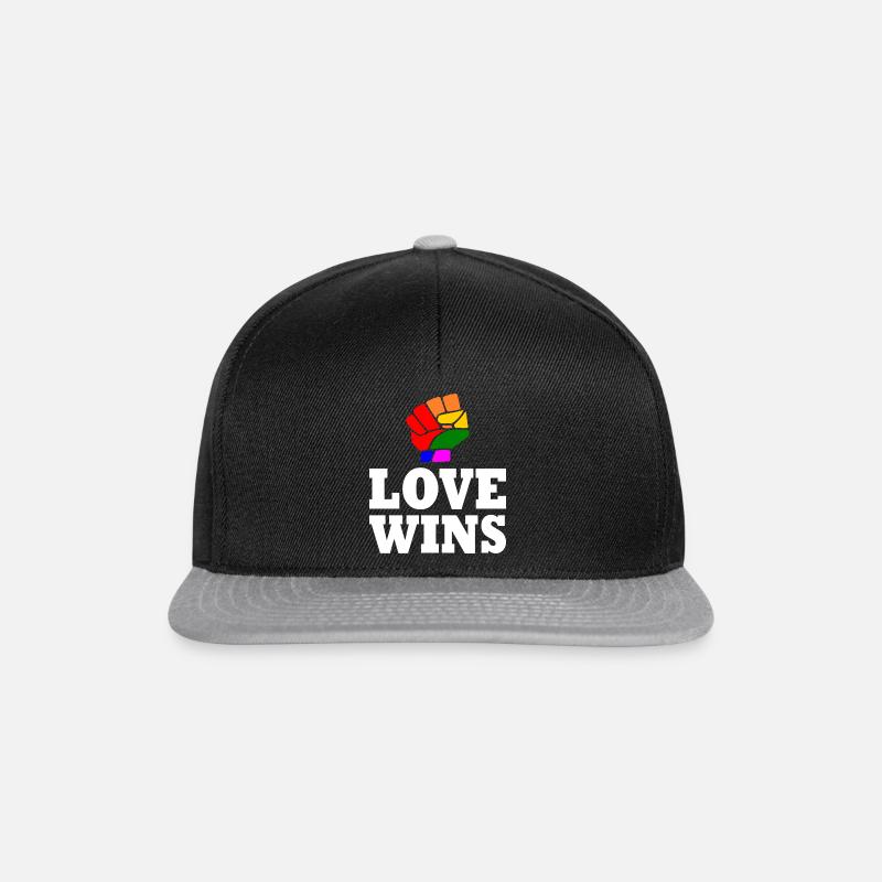 Love wins - Snapback Cap - Schwarz/Grau
