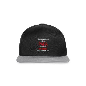 papa Et AIDE-SOIGNANT cadeau citation - Casquette snapback - noir/gris - Devant