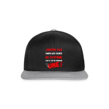 J'entre pas dans les cases - Casquette snapback - noir/gris - Devant