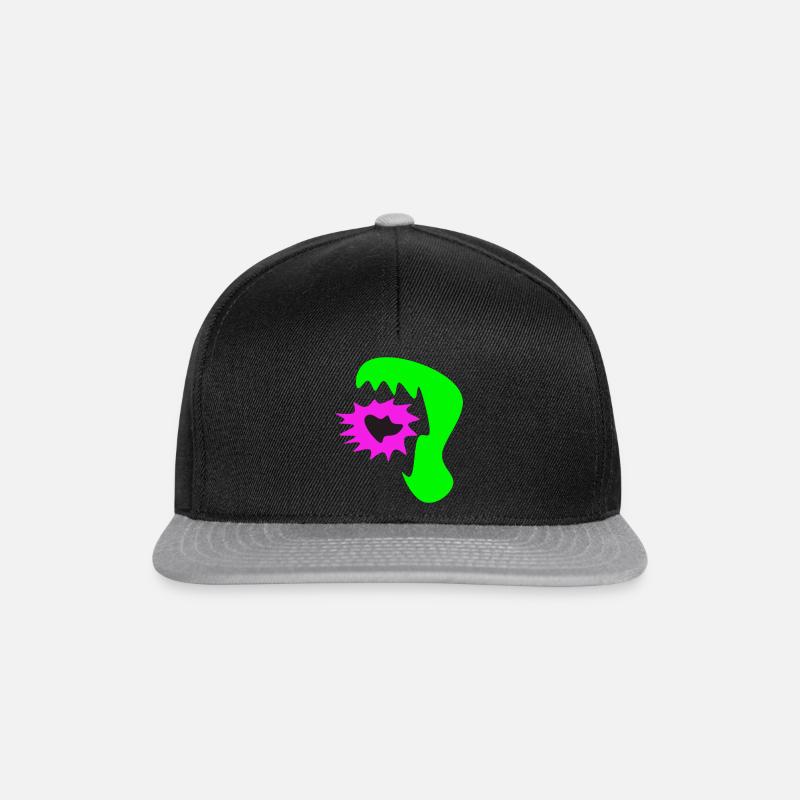 Abstraktes Monster - Snapback Cap - Schwarz/Grau