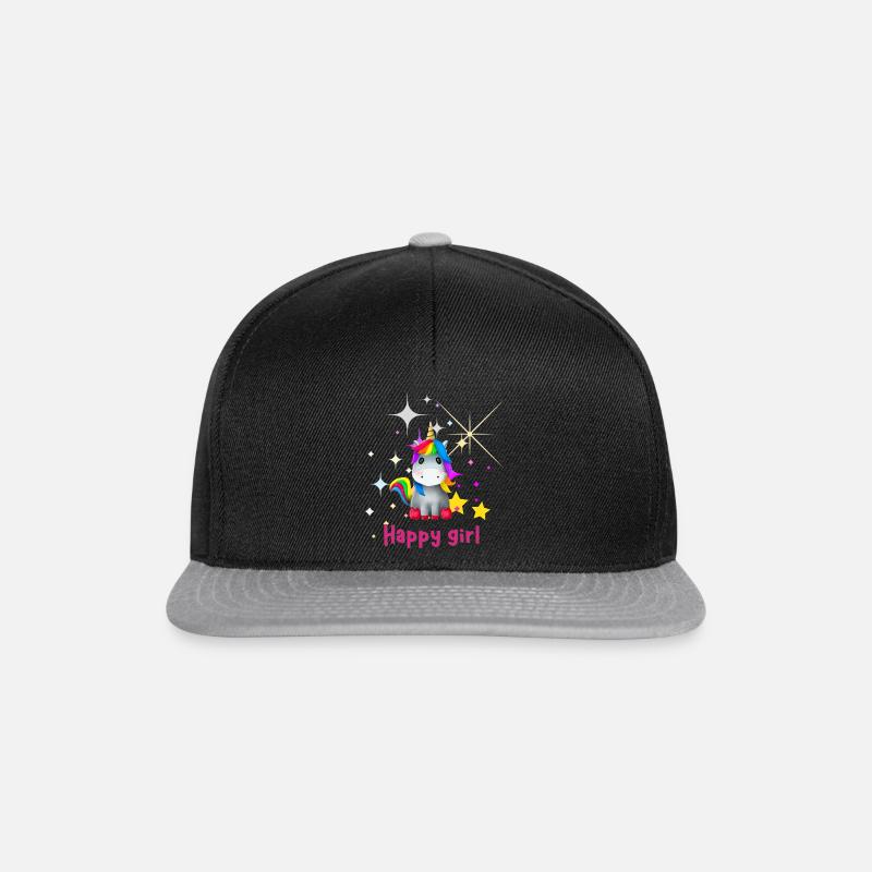 Fille heureuse - Casquette snapback - noir/gris