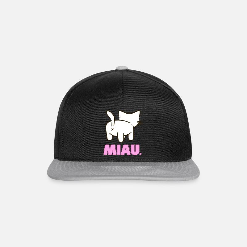 "Meow." funny cat - Snapback Cap - black/grey
