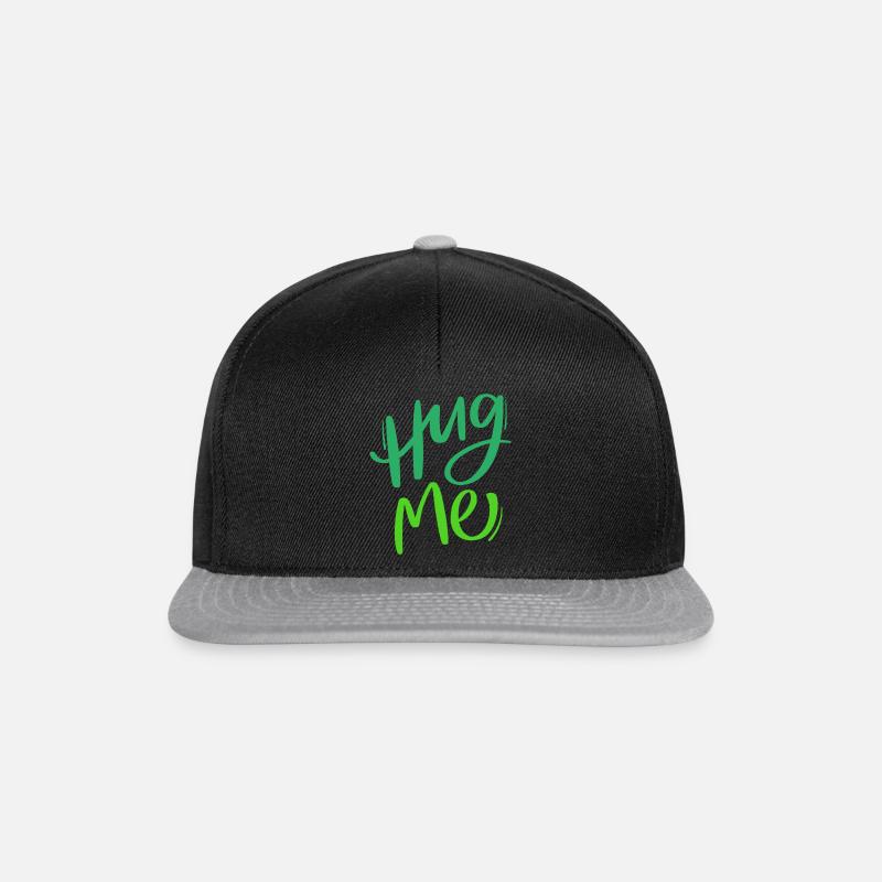 Hug me! Green - Snapback Cap - Schwarz/Grau