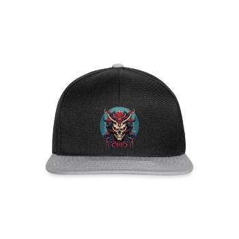 Démon japonais Samouraï. Samouraï Oni Yokai - Casquette snapback - noir/gris - Devant