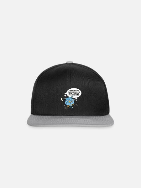 Müde Eule hat Nachtschicht - Snapback Cap - Schwarz/Grau