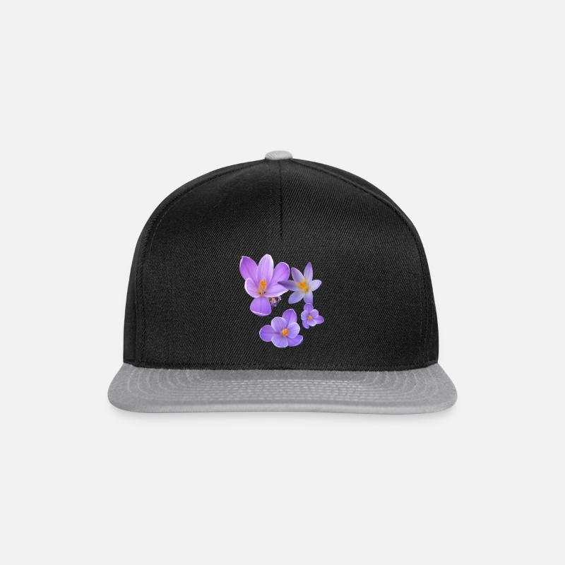 crocus, crocus, fleurs, violet, fleur - Casquette snapback - noir/gris