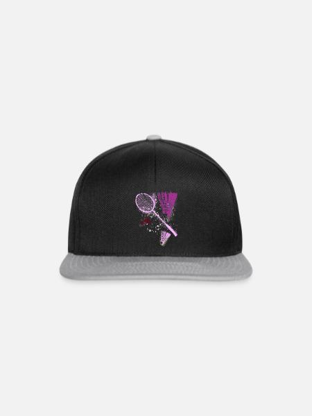 Federball, Badminton, Graffiti, Malerei,pink - Snapback Cap - Schwarz/Grau