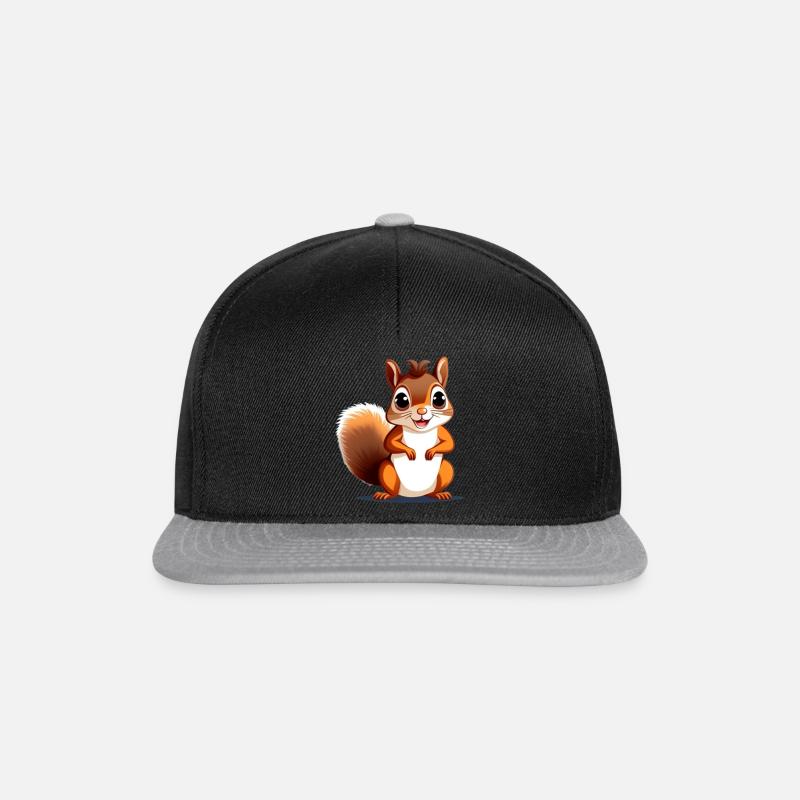 Eichhörnchen - Snapback Cap - Schwarz/Grau