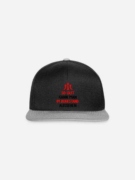Rentner im Ruhestand "Senior macht Rente" - Snapback Cap - Schwarz/Grau