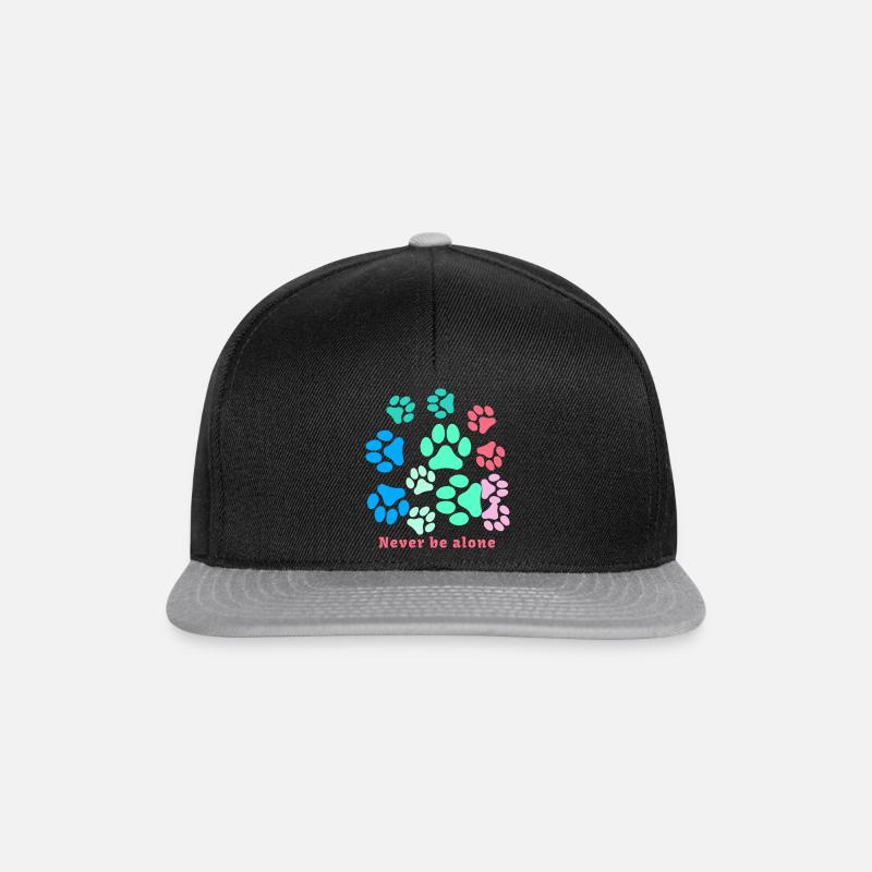 Katzenpfoten, Pfote,Pfoten,hundepfote,bunt - Snapback Cap - Schwarz/Grau