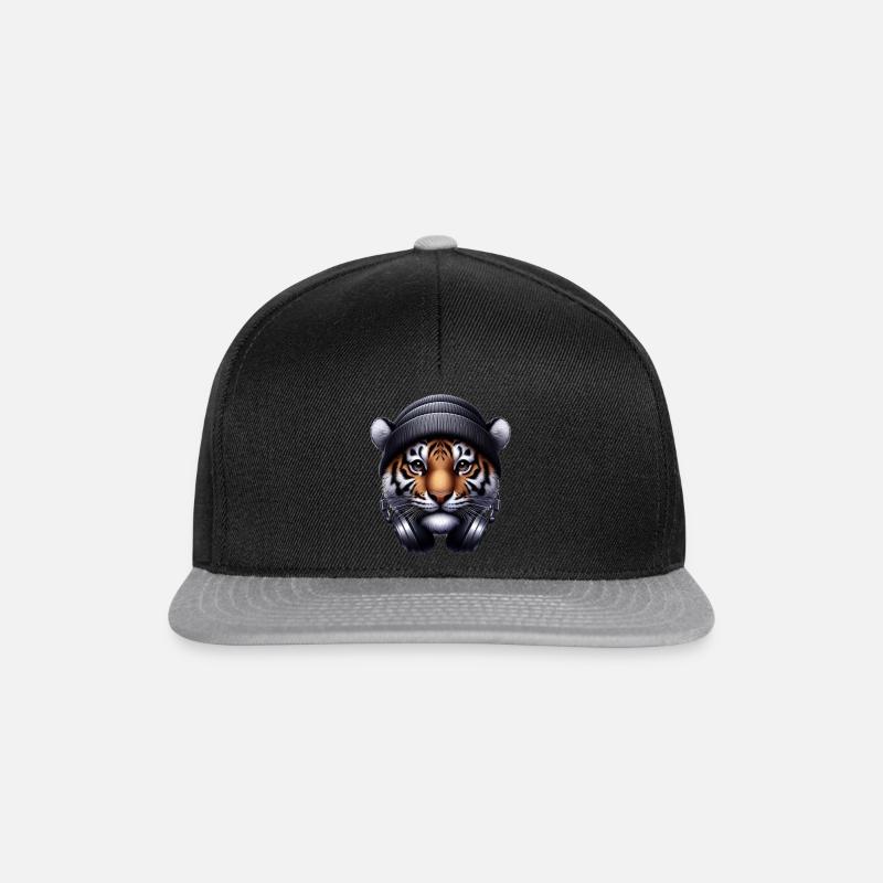 tigre - Casquette snapback - noir/gris
