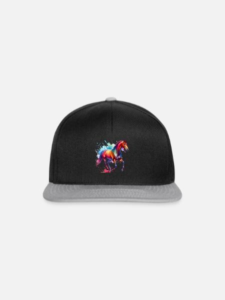 Andalusier Geschenk Pferd - Snapback Cap - Schwarz/Grau