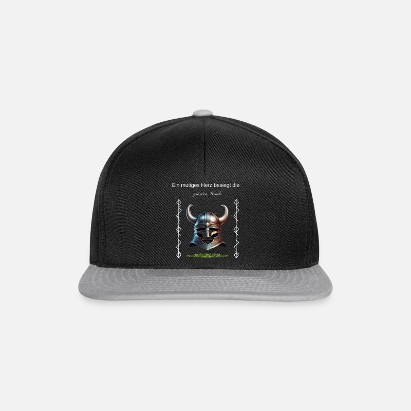 Wikinger Spruchshirt - Snapback Cap - Schwarz/Grau
