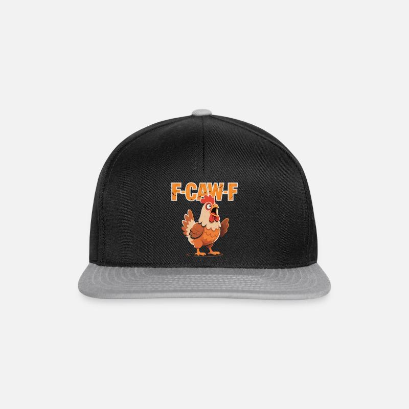 F-Caw-F Sjov Kylling Meme – Begavet - Snapback Cap - sort/grå
