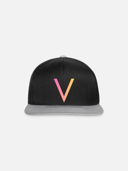 V - Snapback Cap - Schwarz/Grau