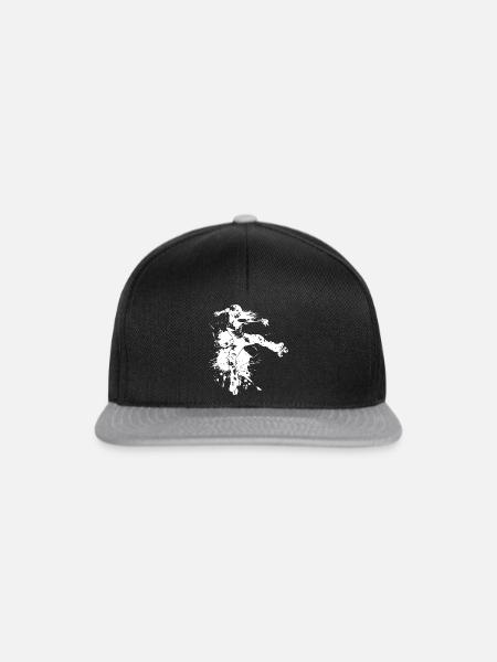 Rollschuh Mädchen Streetart - Snapback Cap - Schwarz/Grau