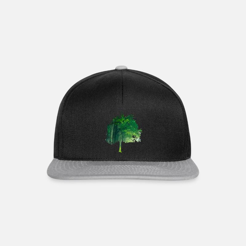 Fraktale & Regenbogen, Nerd Geschenk, Baum & bunt - Snapback Cap - Schwarz/Grau