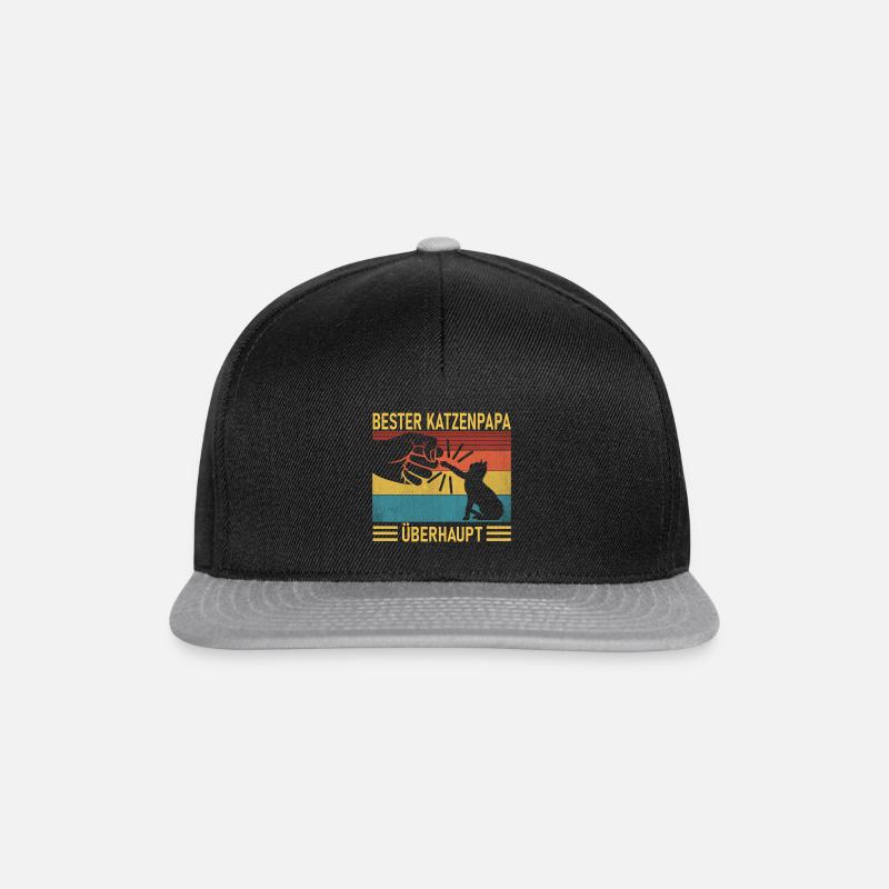 Cat dad cat father cats men gift - Snapback Cap - black/grey