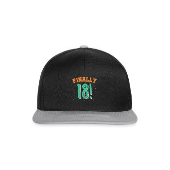 18 years old - Snapback Cap - black/grey - Front