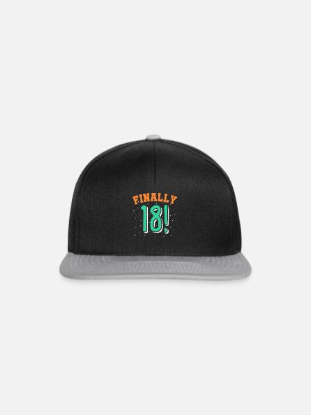 18 Jahre alt - Snapback Cap - Schwarz/Grau