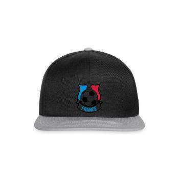 France flag football supporter ecusson7 ba - Snapback Cap - black/grey - Front