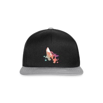 Orca whale pastel gradient gift - Snapback Cap - black/grey - Front