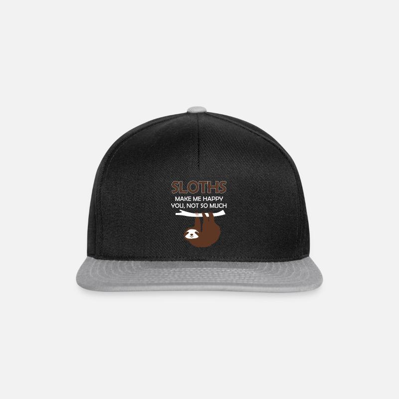 Faultiere machen mich glücklich du nicht so - Snapback Cap - Schwarz/Grau