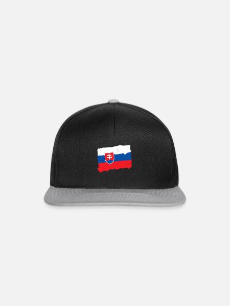 Slowakei Flagge - Snapback Cap - Schwarz/Grau
