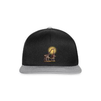 giraffe dinosaurier - Snapback Cap - Schwarz/Grau - Vorne