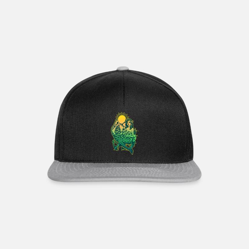Meerjungfrau Seejungfrau Nixe Märchen - Snapback Cap - Schwarz/Grau