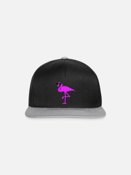 Thug Flamingo Sonnenbrille Farbenbunt Geschenke - Snapback Cap - Schwarz/Grau